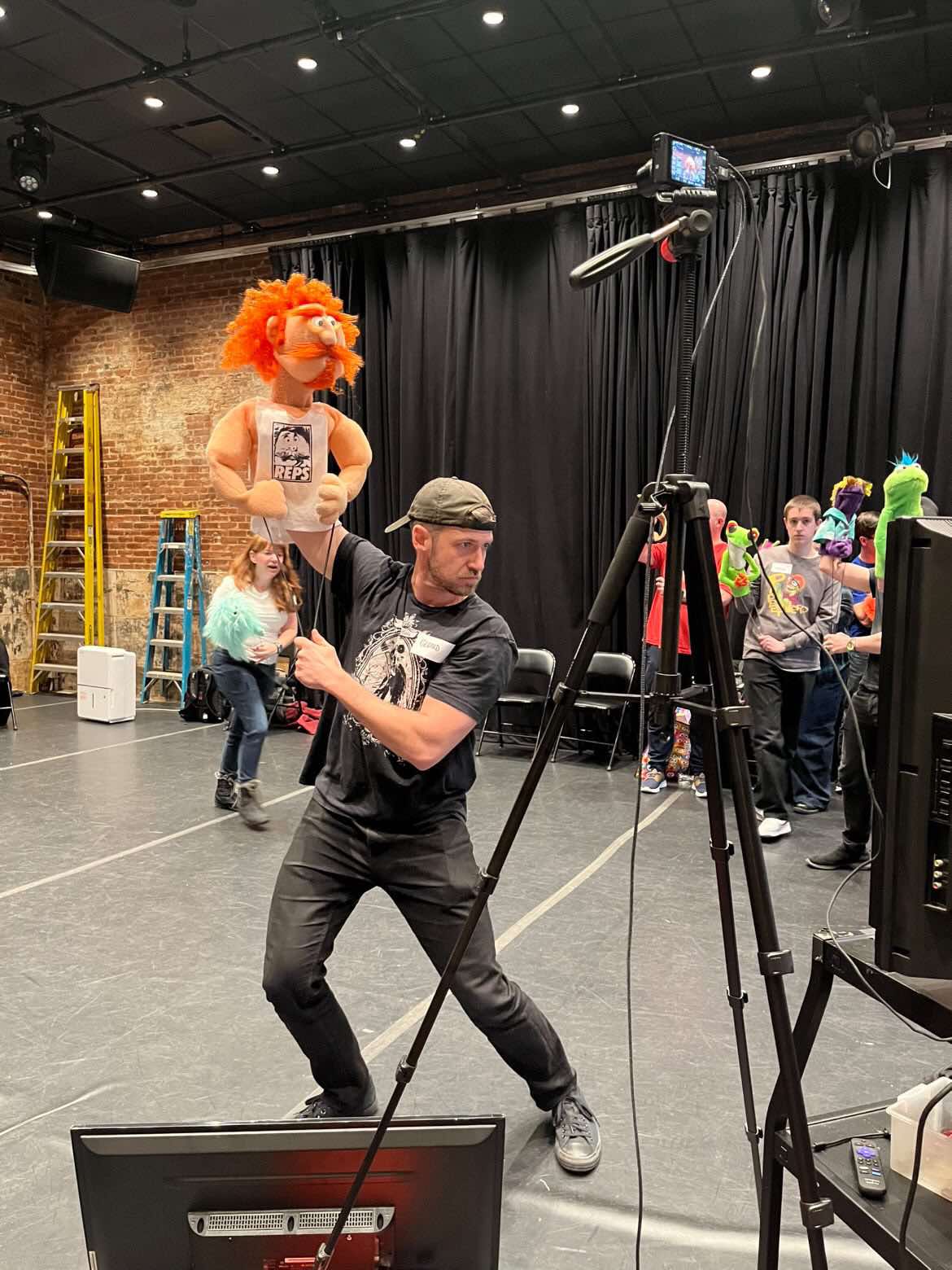 Gerard at Jim Henson's Carriage House in NYC for a puppetry seminar with Stacey Gordon