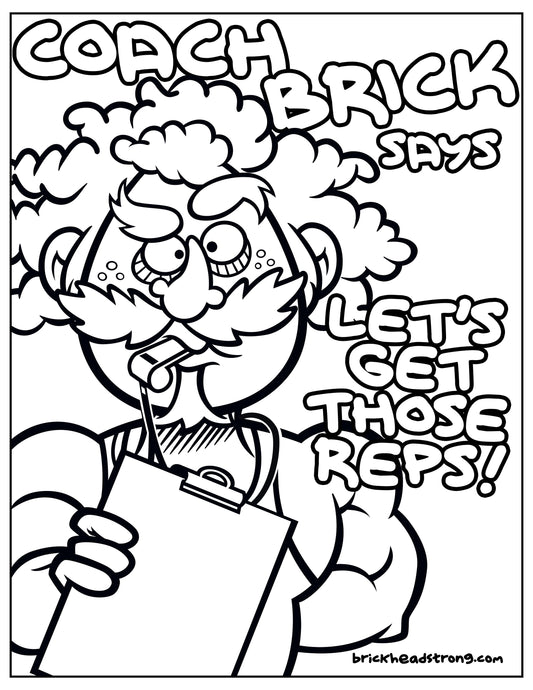 Coach Brick Coloring Sheet