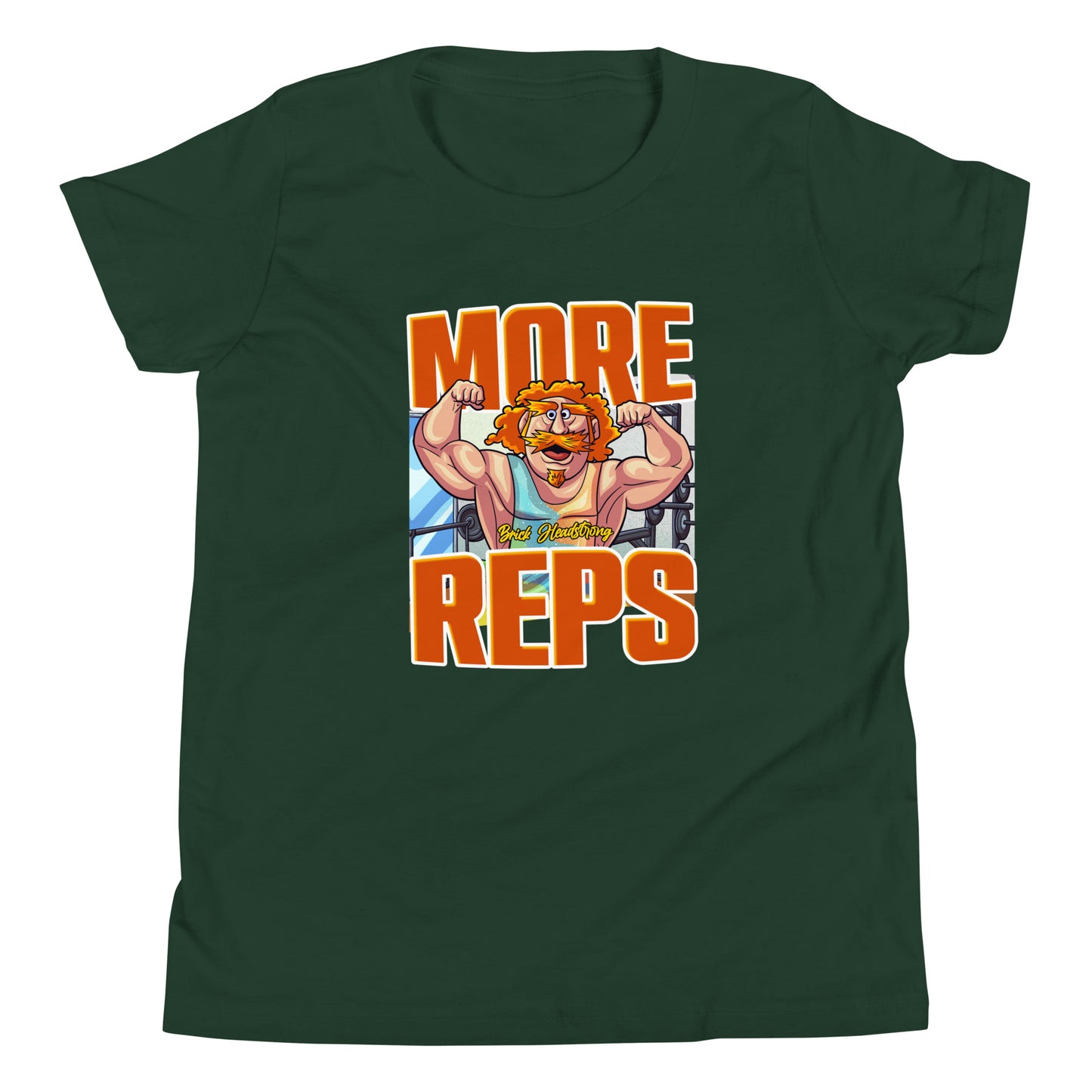 *Kids* "More Reps" Brick Headstrong Bodybuilding T-Shirt